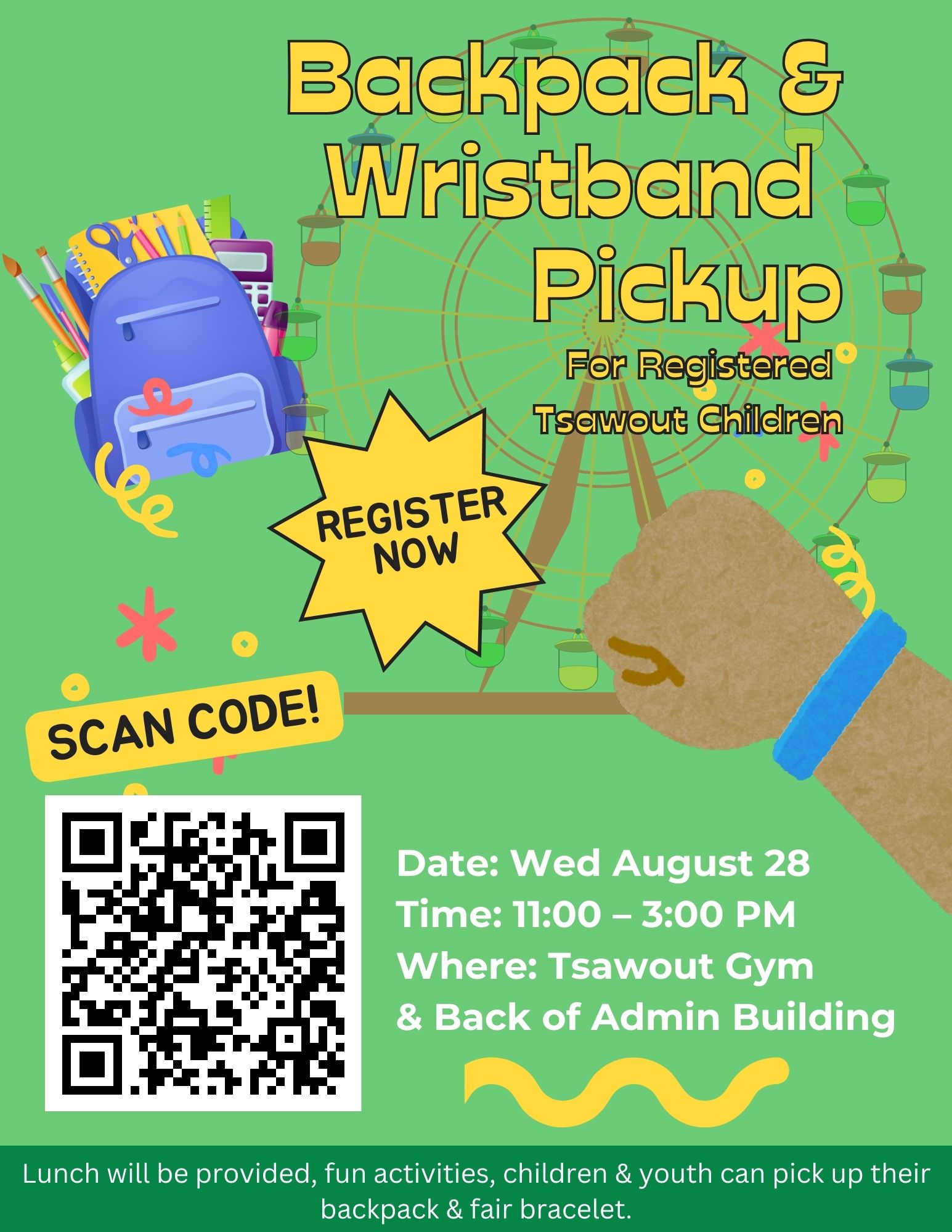 Backpack & Wristband Pickup (1)